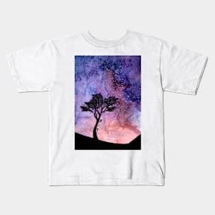 City Glow, Starry Sky. Hand painted watercolour. Kids T-Shirt